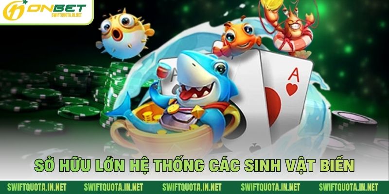 Sở hữu lớn hệ thống các sinh vật biển